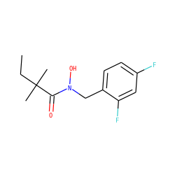CCC(C)(C)C(=O)N(O)Cc1ccc(F)cc1F ZINC001772648539