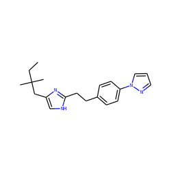 CCC(C)(C)Cc1c[nH]c(CCc2ccc(-n3cccn3)cc2)n1 ZINC000049067406