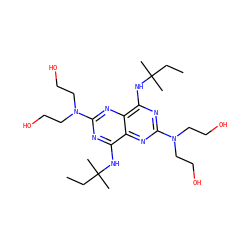 CCC(C)(C)Nc1nc(N(CCO)CCO)nc2c(NC(C)(C)CC)nc(N(CCO)CCO)nc12 ZINC000028710663