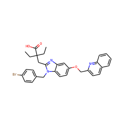 CCC(CC)(Cc1nc2cc(OCc3ccc4ccccc4n3)ccc2n1Cc1ccc(Br)cc1)C(=O)O ZINC000219414809