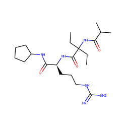 CCC(CC)(NC(=O)C(C)C)C(=O)N[C@@H](CCCNC(=N)N)C(=O)NC1CCCC1 ZINC000149775599