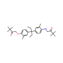 CCC(CC)(c1ccc(NCC(=O)C(C)(C)C)c(C)c1)c1ccc(OCC(=O)C(C)(C)C)c(C)c1 ZINC000053261158