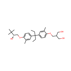 CCC(CC)(c1ccc(OCC(CO)CO)c(C)c1)c1ccc(OC[C@H](O)C(C)(C)C)c(C)c1 ZINC000072125910