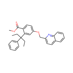 CCC(CC)(c1ccccc1)c1cc(OCc2ccc3ccccc3n2)ccc1C(=O)OC ZINC000084653752