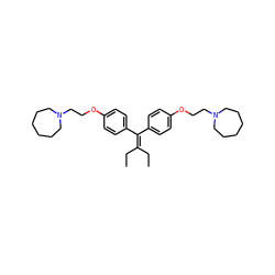 CCC(CC)=C(c1ccc(OCCN2CCCCCC2)cc1)c1ccc(OCCN2CCCCCC2)cc1 ZINC000103230598
