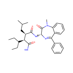 CCC(CC)[C@H](C(N)=O)[C@@H](CC(C)C)C(=O)N[C@H]1N=C(c2ccccc2)c2ccccc2N(C)C1=O ZINC000205163259