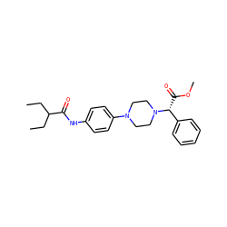 CCC(CC)C(=O)Nc1ccc(N2CCN([C@H](C(=O)OC)c3ccccc3)CC2)cc1 ZINC000072177450