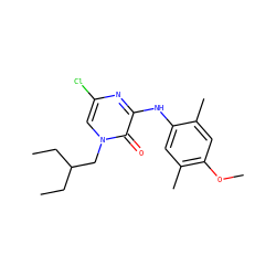 CCC(CC)Cn1cc(Cl)nc(Nc2cc(C)c(OC)cc2C)c1=O ZINC000043122107
