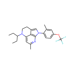 CCC(CC)N1CCc2cn(-c3ccc(OC(F)(F)F)cc3C)c3nc(C)cc1c23 ZINC000013645773