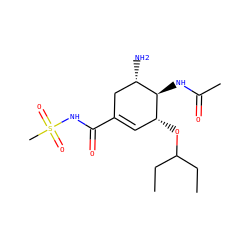 CCC(CC)O[C@@H]1C=C(C(=O)NS(C)(=O)=O)C[C@H](N)[C@H]1NC(C)=O ZINC000299839592