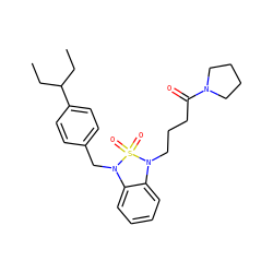 CCC(CC)c1ccc(CN2c3ccccc3N(CCCC(=O)N3CCCC3)S2(=O)=O)cc1 ZINC000299871226