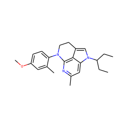 CCC(CC)n1cc2c3c(nc(C)cc31)N(c1ccc(OC)cc1C)CC2 ZINC000028958562