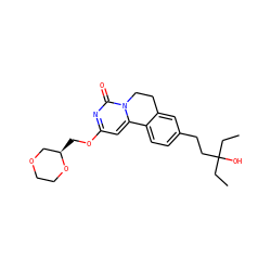 CCC(O)(CC)CCc1ccc2c(c1)CCn1c-2cc(OC[C@@H]2COCCO2)nc1=O ZINC000143023881