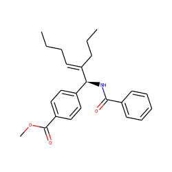 CCC/C=C(\CCC)[C@@H](NC(=O)c1ccccc1)c1ccc(C(=O)OC)cc1 ZINC000034148317