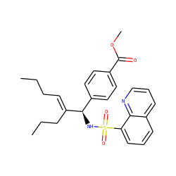 CCC/C=C(\CCC)[C@H](NS(=O)(=O)c1cccc2cccnc12)c1ccc(C(=O)OC)cc1 ZINC000008829578