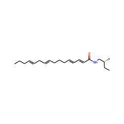 CCC/C=C/C/C=C/CCC/C=C/C=C/C(=O)NC[C@H](C)CC ZINC000299832493