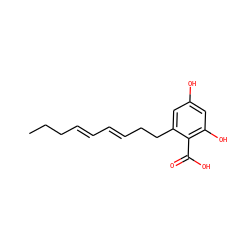 CCC/C=C/C=C/CCc1cc(O)cc(O)c1C(=O)O ZINC001772640572