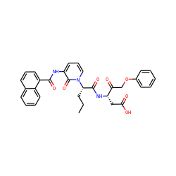 CCC[C@@H](C(=O)N[C@@H](CC(=O)O)C(=O)COc1ccccc1)n1cccc(NC(=O)c2cccc3ccccc23)c1=O ZINC000028764409