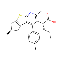 CCC[C@@H](C(=O)O)c1c(C)nc2sc3c(c2c1-c1ccc(C)cc1)C[C@@H](C)C3 ZINC000113122743