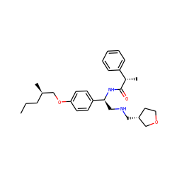 CCC[C@@H](C)COc1ccc([C@H](CNC[C@@H]2CCOC2)NC(=O)[C@@H](C)c2ccccc2)cc1 ZINC000145229791
