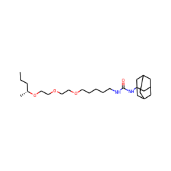 CCC[C@@H](C)OCCOCCOCCCCCNC(=O)NC12CC3CC(CC(C3)C1)C2 ZINC000084652558
