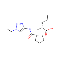 CCC[C@@H](CC1(C(=O)Nc2cn(CC)nn2)CCCC1)C(=O)O ZINC000034803276