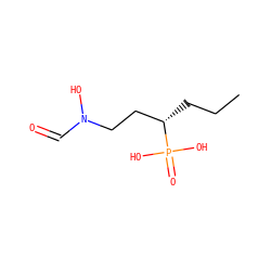 CCC[C@@H](CCN(O)C=O)P(=O)(O)O ZINC000013644214