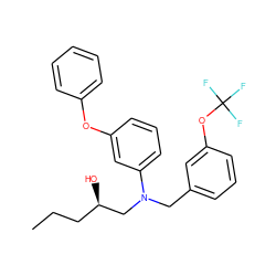 CCC[C@@H](O)CN(Cc1cccc(OC(F)(F)F)c1)c1cccc(Oc2ccccc2)c1 ZINC000013490924