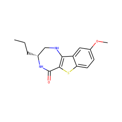 CCC[C@@H]1CNc2c(sc3ccc(OC)cc23)C(=O)N1 ZINC000042989355