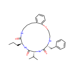 CCC[C@@H]1NC(=O)[C@@H](C(C)C)NC(=O)[C@@H](Cc2ccccc2)NCCOc2ccccc2CCCNC1=O ZINC000038149668