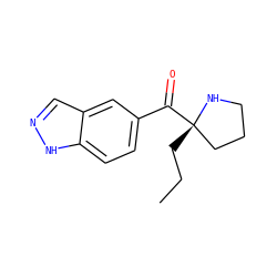 CCC[C@]1(C(=O)c2ccc3[nH]ncc3c2)CCCN1 ZINC000058583492