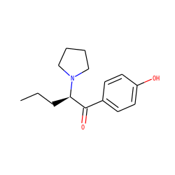CCC[C@H](C(=O)c1ccc(O)cc1)N1CCCC1 ZINC000013682075