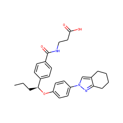 CCC[C@H](Oc1ccc(-n2cc3c(n2)CCCC3)cc1)c1ccc(C(=O)NCCC(=O)O)cc1 ZINC000096269689