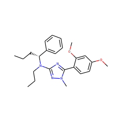 CCC[C@H](c1ccccc1)N(CCC)c1nc(-c2ccc(OC)cc2OC)n(C)n1 ZINC000013610715