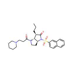 CCC[C@H]1C(=O)N(S(=O)(=O)c2ccc3ccccc3c2)[C@H]2CCN(C(=O)CCN3CCCCC3)[C@@H]21 ZINC000026500585