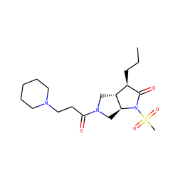 CCC[C@H]1C(=O)N(S(C)(=O)=O)[C@H]2CN(C(=O)CCN3CCCCC3)C[C@H]12 ZINC000028003999