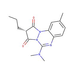 CCC[C@H]1C(=O)N2C(N(C)C)=Nc3ccc(C)cc3N2C1=O ZINC000000005349