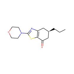CCC[C@H]1CC(=O)c2sc(N3CCOCC3)nc2C1 ZINC000040394916