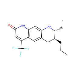 CCC[C@H]1Cc2cc3c(C(F)(F)F)cc(=O)[nH]c3cc2N[C@@H]1CC ZINC000013581085