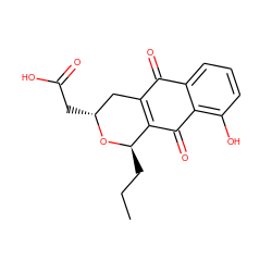 CCC[C@H]1O[C@H](CC(=O)O)CC2=C1C(=O)c1c(O)cccc1C2=O ZINC000015217873