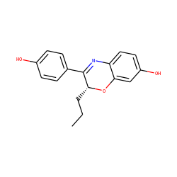 CCC[C@H]1Oc2cc(O)ccc2N=C1c1ccc(O)cc1 ZINC000101000363