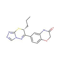CCC[C@H]1Sc2nncn2N=C1c1ccc2c(c1)NC(=O)CO2 ZINC000068079079