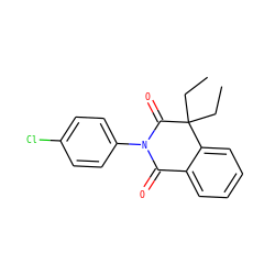 CCC1(CC)C(=O)N(c2ccc(Cl)cc2)C(=O)c2ccccc21 ZINC000040934255