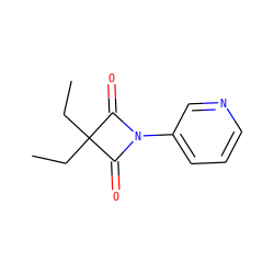 CCC1(CC)C(=O)N(c2cccnc2)C1=O ZINC000045245372