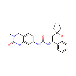 CCC1(CC)C[C@@H](NC(=O)Nc2ccc3c(c2)NC(=O)N(C)C3)c2ccccc2O1 ZINC000143407118