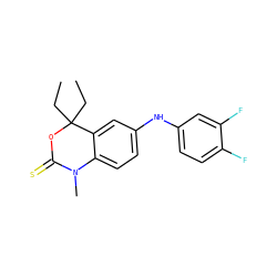 CCC1(CC)OC(=S)N(C)c2ccc(Nc3ccc(F)c(F)c3)cc21 ZINC000028878620