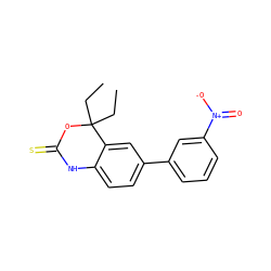 CCC1(CC)OC(=S)Nc2ccc(-c3cccc([N+](=O)[O-])c3)cc21 ZINC000013488878