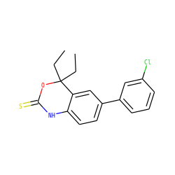 CCC1(CC)OC(=S)Nc2ccc(-c3cccc(Cl)c3)cc21 ZINC000013488876