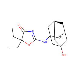 CCC1(CC)OC(NC23C[C@H]4C[C@@H](CC(O)(C4)C2)C3)=NC1=O ZINC000101139333
