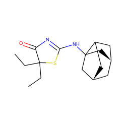 CCC1(CC)SC(NC23C[C@@H]4CC2C[C@H](C4)C3)=NC1=O ZINC000100404265
